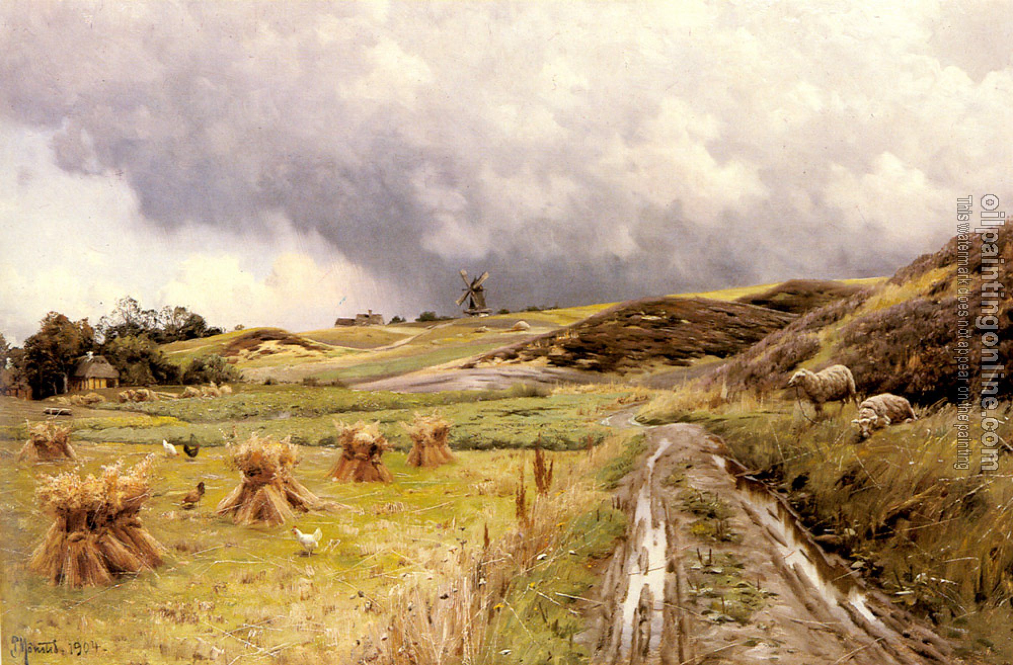Monsted, Peder Mork - A Pastoral Landscape after a Storm